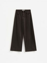 Jeansy wide leg soft - dark grey jeans. Szare jeansy Reserved, bez wzorów. Za 139.99 zł.