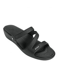 Crocs Klapki "Patricia" w kolorze czarnym rozmiar: 34/35. Czarne klapki Crocs, bez wzorów, bez obcasa. Za 57.20 zł.