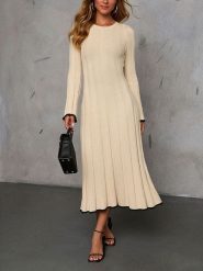 Milan Kiss Sukienka w kolorze beżowym rozmiar: M. Brązowe sukienki Milan Kiss, m, bez wzorów, bez kołnierzyka, bez ramiączek, midi. Za 152.99 zł.