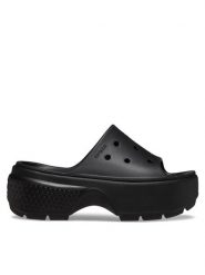 Crocs Klapki Stomp Slide 209346 Czarny. Czarne klapki Crocs, bez wzorów, z tworzywa sztucznego, bez obcasa. Za 199.99 zł.