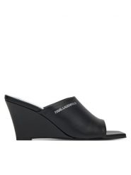 KARL LAGERFELD Klapki Rialto KL34400 Czarny. Czarne klapki KARL LAGERFELD, bez wzorów, ze skóry, bez obcasa. Za 449.99 zł.