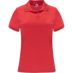 Damska Sportowa Koszulka Polo Z Krótkim Rękawem Monzha. Czerwone koszulki polo ROLY, s, bez wzorów, bez kołnierzyka, bez ramiączek. Za 47.99 zł.