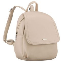 Miejski plecak damski ze skóry ekologicznej w ciemnobeżowym kolorze Rovicky R-6739. Brązowe plecaki ROVICKY, bez wzorów, ze skóry ekologicznej. Za 119.99 zł.