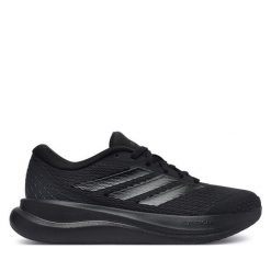 Buty do biegania adidas. Czarne obuwie sportowe Adidas, bez zapięcia, do biegania. Za 259.99 zł.