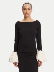 STAUD Bluzka Paige R24F1175PF Czarny Regular Fit. Czarne bluzki STAUD, s, bez wzorów, z wiskozy, bez kołnierzyka, bez ramiączek. Za 859.99 zł.