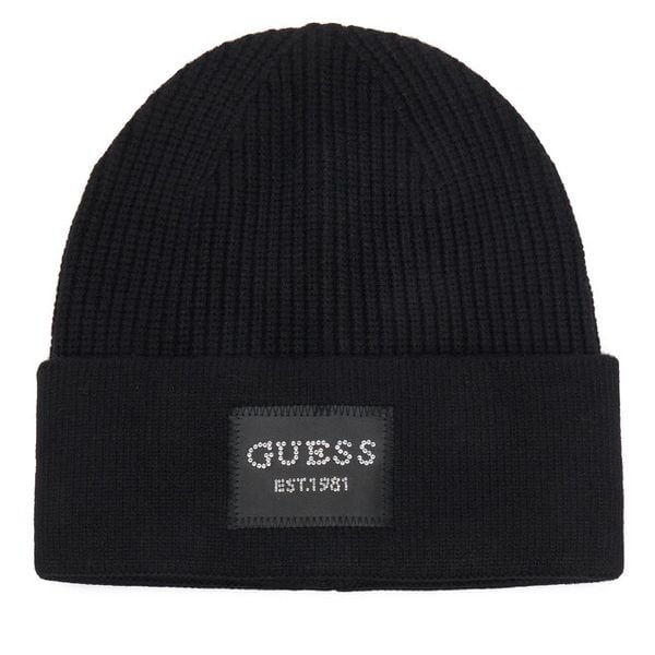 Czapka Guess. Czarne czapki Guess, z aplikacjami. Za 154.99 zł.