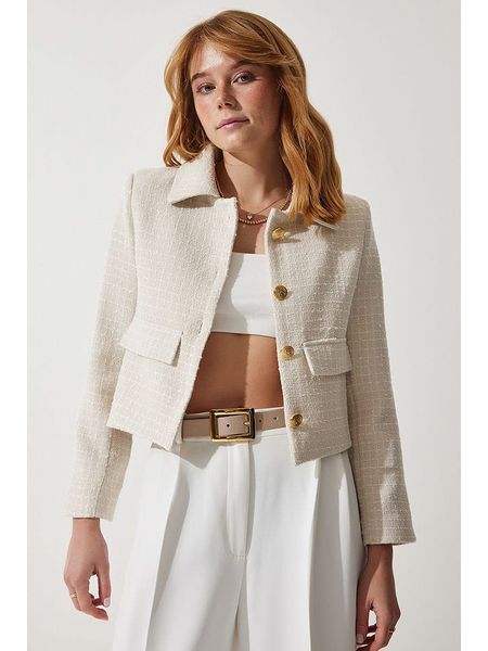 Happiness Istanbul Kardigan w kolorze kremowym rozmiar: 38. Brązowe kardigany Happiness Istanbul, bez wzorów, z bawełny. Za 91.77 zł.