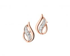 Kolczyki z różowego złota z brylantami - 0,01 ct - próba 375. Czerwone kolczyki Apart, z brylantem, złote. Za 829.00 zł.