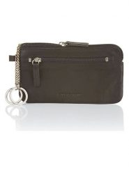 Bodenschatz Skórzany portfel w kolorze szarobrązowym - 14,5 x 8 x 1 cm rozmiar: onesize. Szare portfele Bodenschatz, bez wzorów, z materiału. Za 56.66 zł.