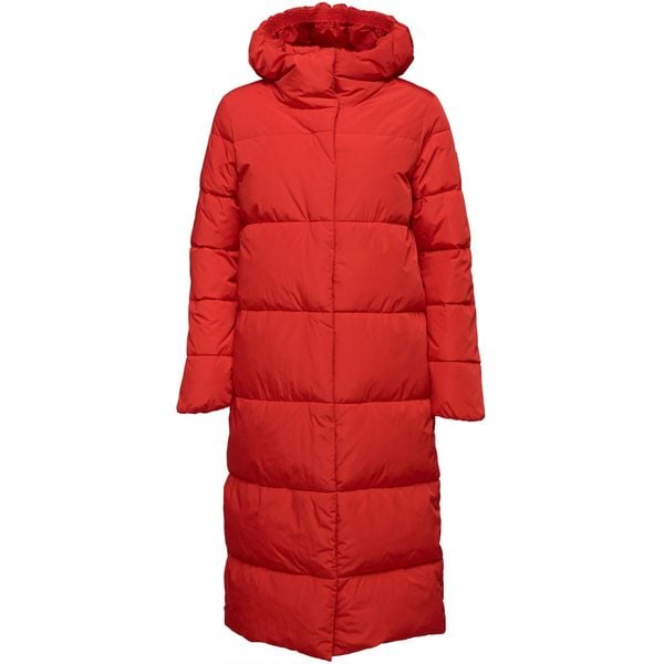 LOAP Taruna damski długi płaszcz pikowany czerwony M. Czerwone płaszcze YOA, na zimę, m, bez wzorów, z puchu, bez kaptura. Za 279.49 zł.