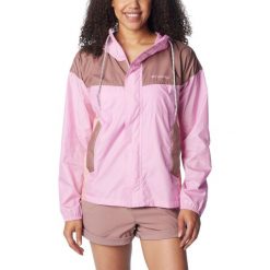 Damska wiatrówka Columbia Flash Challenger Windbreaker. Czerwone kurtki sportowe Columbia, l, bez wzorów, z poliesteru, bez kaptura, trekkingowe. Za 329.00 zł.