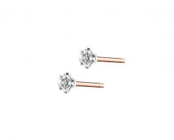 Kolczyki z różowego złota z diamentami - 0,006 ct - próba 375. Czerwone kolczyki Apart, z diamentem, złote. Za 599.00 zł.
