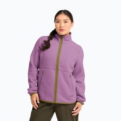 Bluza polarowa damska Jack Wolfskin Lite Curl Full Zip. Czerwone bluzy Jack Wolfskin, s, bez wzorów, z materiału, bez kaptura. Za 509.99 zł.