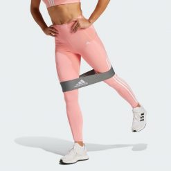 Legginsy Optime 3-Stripes Full-Length. Czerwone legginsy sportowe Adidas, l, bez wzorów, z materiału. Za 279.00 zł.