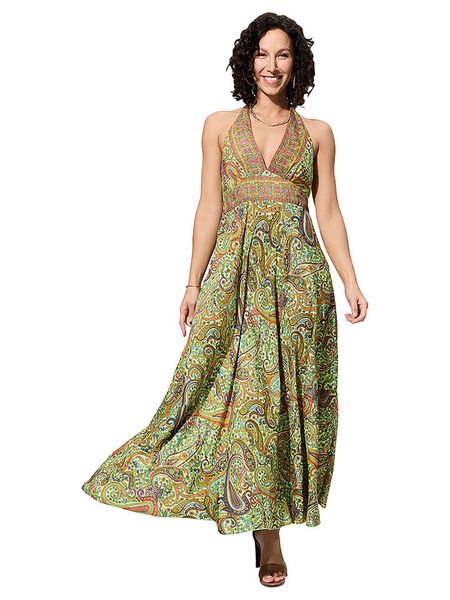 Aller Simplement Sukienka w kolorze zielonym rozmiar: 34-40. Zielone sukienki Aller Simplement, bez wzorów, klasyczne, bez kołnierzyka, bez ramiączek, maxi. Za 57.20 zł.