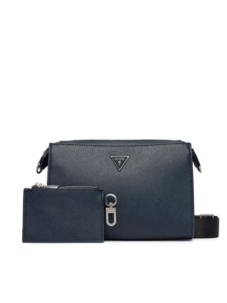 Guess Torebka HMMISL P6457 Granatowy. Niebieskie listonoszki Guess, z aplikacjami, ze skóry, bez dodatków. Za 364.99 zł.