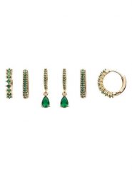 U.S. Polo Assn. Kolczyki-kreole (3 pary) z kryształami rozmiar: onesize. Zielone kolczyki U.S. Polo Assn., z szmaragdem, metalowe. Za 85.45 zł.
