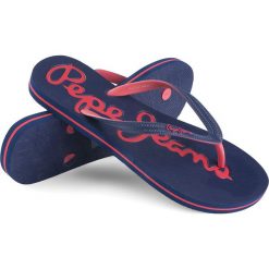 Japonki Pepe Jeans Rake Basic Blue. Niebieskie klapki Pepe Jeans, bez wzorów, z jeansu, bez obcasa. Za 49.00 zł.
