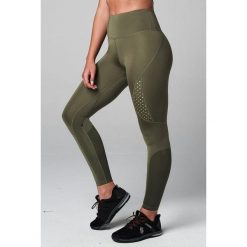 Legginsy sportowe damskie STRONG ID Performance z wysokim stanem. Zielone legginsy STRONG ID, xs, bez wzorów, z materiału, z podwyższonym stanem. Za 89.99 zł.