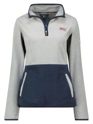 Geographical Norway Bluza polarowa "Touki" w kolorze jasnoszaro-granatowym rozmiar: M. Szare bluzy Geographical Norway, m, bez wzorów, z polaru, bez kaptura. Za 64.45 zł.