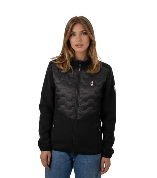 Kurtka hybrydowa damska CELSI. Czarne kurtki narciarskie Aulp, l, bez wzorów, z dzianiny, bez kaptura, narciarskie. Za 449.99 zł.