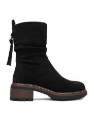 Clara Barson Botki CEO-WS6396-02 Czarny. Czarne botki Clara Barson, bez wzorów, z materiału, bez obcasa, na płaskiej podeszwie, bez zapięcia. Za 169.99 zł.