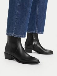 GINO ROSSI Botki C-WI44-GLAM-02 Czarny. Czarne botki Gino Rossi, bez wzorów, bez obcasa, na słupku, bez zapięcia. Za 329.99 zł.