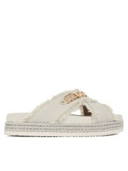 Mou Klapki MU.SW451005K Biały. Białe klapki Mou, bez wzorów, z materiału, bez obcasa. Za 859.99 zł.