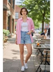 William de Faye Koszula w kolorze jasnoróżowo-białym rozmiar: 40. Różowe koszule William de Faye, bez wzorów, bez kołnierzyka, bez ramiączek. Za 121.99 zł.