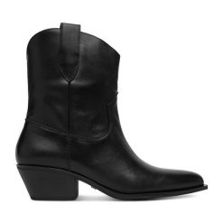 Botki GINO ROSSI. Czarne botki Gino Rossi, bez wzorów, bez obcasa, na słupku, bez zapięcia. Za 379.99 zł.