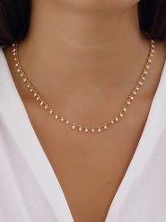 Luja Bijoux Pozłacany naszyjnik z kryształkami rozmiar: onesize. Żółte naszyjniki Luja Bijoux, z kryształem, metalowe. Za 66.45 zł.