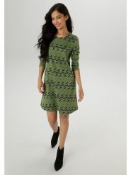Aniston Sukienka w kolorze zielonym rozmiar: 40. Zielone sukienki Aniston, bez wzorów, bez kołnierzyka, bez ramiączek, mini. Za 95.99 zł.