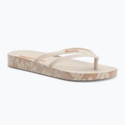 Japonki damskie Ipanema Bossa Soft V. Brązowe klapki Ipanema, bez wzorów, z materiału, bez obcasa. Za 109.99 zł.