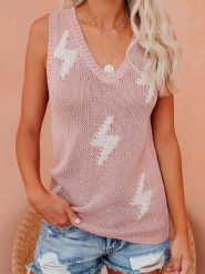LA Angels Top dzianinowy w kolorze jasnoróżowym rozmiar: L. Różowe topy LA Angels, l, bez wzorów, z dzianiny, bez kołnierzyka, bez ramiączek. Za 124.95 zł.