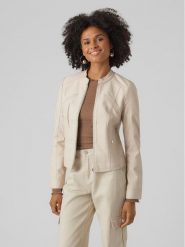 Vero Moda Kurtka z imitacji skóry Favodona 10288555 Beżowy Regular Fit. Brązowe kurtki Vero Moda, xs, bez wzorów, ze skóry, bez kaptura. Za 139.99 zł.