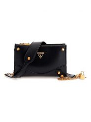 Guess Torebka w kolorze czarnym - 22 x 14 x 5 cm rozmiar: onesize. Czarne torby na ramię Guess, z aplikacjami, z materiału, na ramię, bez dodatków. Za 303.78 zł.