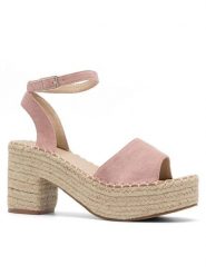 DeeZee Sandały WS270603-01 Różowy. Czerwone sandały DeeZee, bez wzorów, z materiału, bez obcasa, na słupku, bez zapięcia. Za 73.99 zł.