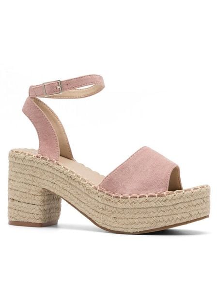 DeeZee Sandały WS270603-01 Różowy. Czerwone sandały DeeZee, bez wzorów, z materiału, bez obcasa, na słupku, bez zapięcia. Za 73.99 zł.