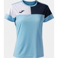 Damska koszulka Joma Sky Blue-Navy, XS. Brązowe koszulki sportowe Joma, bez wzorów, bez ramiączek, do piłki nożnej. Za 153.99 zł.