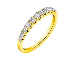 Pierścionek z żółtego złota z brylantami - 0,36 ct - próba 585. Żółte pierścionki Apart, z brylantem, złote. Za 4,790.00 zł.