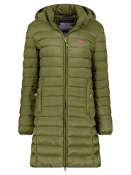 Geographical Norway Płaszcz pikowany "Atikolor" w kolorze oliwkowym rozmiar: S. Brązowe płaszcze Geographical Norway, s, bez wzorów, bez kaptura. Za 153.45 zł.