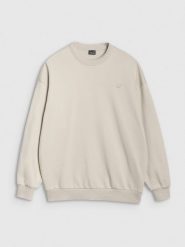4F Bluza dresowa nierozpinana bez kaptura uniseks - beżowa L. Brązowe bluzy 4f, l, bez wzorów, z bawełny, bez kaptura. W wyprzedaży za 69.99 zł.