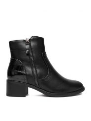 Clara Barson Botki CEO-RE21E838-37 Czarny. Czarne botki Clara Barson, bez wzorów, z materiału, bez obcasa, na słupku, bez zapięcia. Za 159.99 zł.