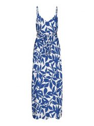 Vero Moda Sukienka "Easy" w kolorze niebiesko-białym rozmiar: L. Niebieskie sukienki Vero Moda, l, bez wzorów, z tkaniny, bez kołnierzyka, bez ramiączek, maxi. Za 87.81 zł.