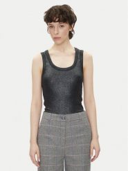 Pepe Jeans Top Lacey PL505993 Czarny Slim Fit. Czarne topy Pepe Jeans, m, bez wzorów, z bawełny, bez kołnierzyka, bez ramiączek. Za 109.99 zł.