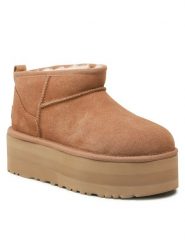 Ugg Śniegowce W Classic Ultra Mini Platform 1135092 Brązowy. Brązowe trapery i śniegowce UGG, ze skóry. Za 817.67 zł.