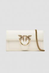 PINKO Biała kopertówka damska Love One Wallet C Vitello. Białe kopertówki Pinko, bez wzorów, ze skóry, bez dodatków. W wyprzedaży za 899.99 zł.