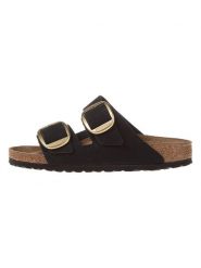 Birkenstock Skórzane klapki "Arizona Big Buckle" w kolorze czarnym rozmiar: 41. Czarne klapki Birkenstock, bez wzorów, z otwartym noskiem, bez obcasa. Za 527.10 zł.