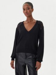 ICONA Sweter RI5NT074 Czarny Regular Fit. Czarne swetry ICONA, m, bez wzorów, z wełny, bez ramiączek. Za 679.99 zł.