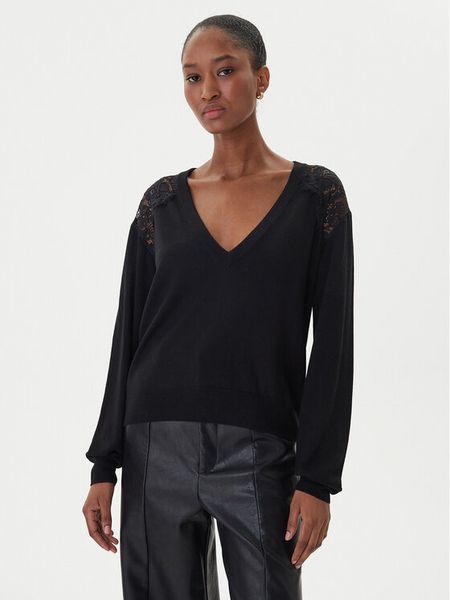 ICONA Sweter RI5NT074 Czarny Regular Fit. Czarne swetry ICONA, m, bez wzorów, z wełny, bez ramiączek. Za 359.99 zł.